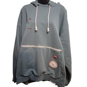 Nike Shirt XXL Blueish Green Hoodie Casual Zipper Pocket Athleisure Outdoor